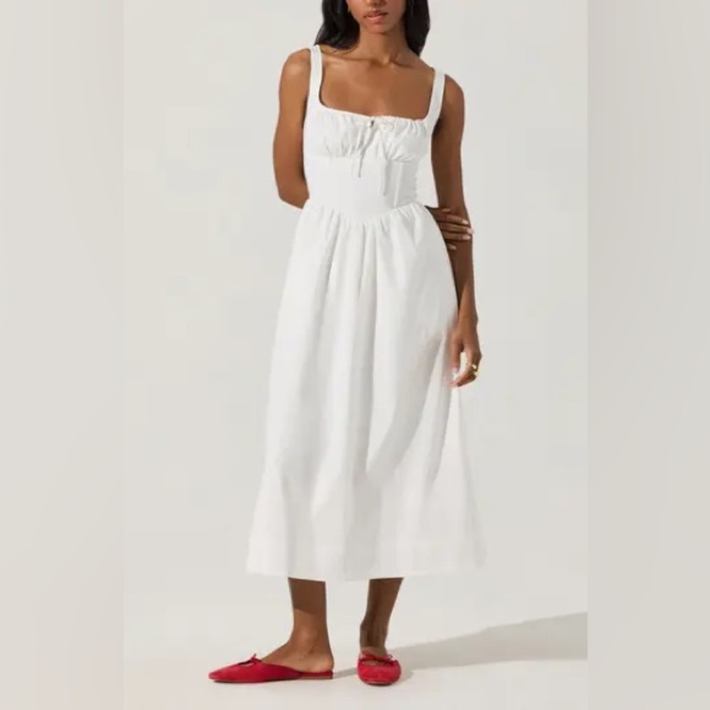 ASTR the Label XS WHITE MILKMAID MIDI DRESS